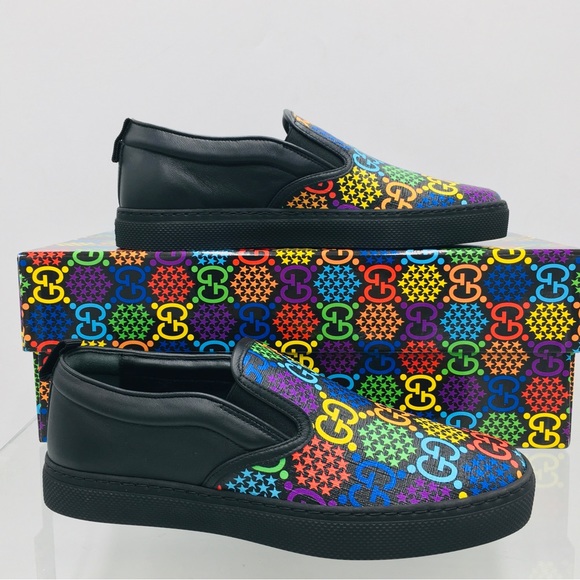 Gucci GG Supreme Slip- On Psychedelic-Black / Multi Color- 610080- H2010- 1101 - Picture 3 of 11